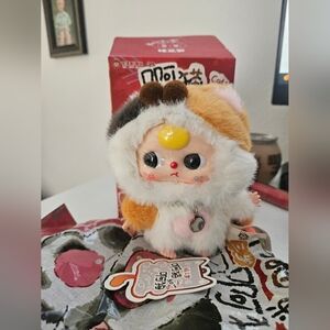 Baby Three Cats And Dogs Keychain - Calico Cat